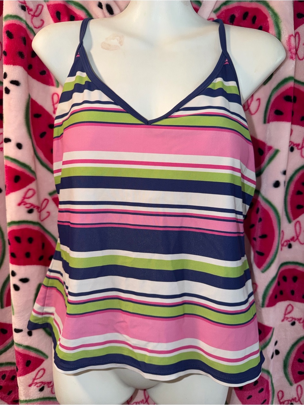 🩷💚 Sonoma Striped Swim Tankini Top